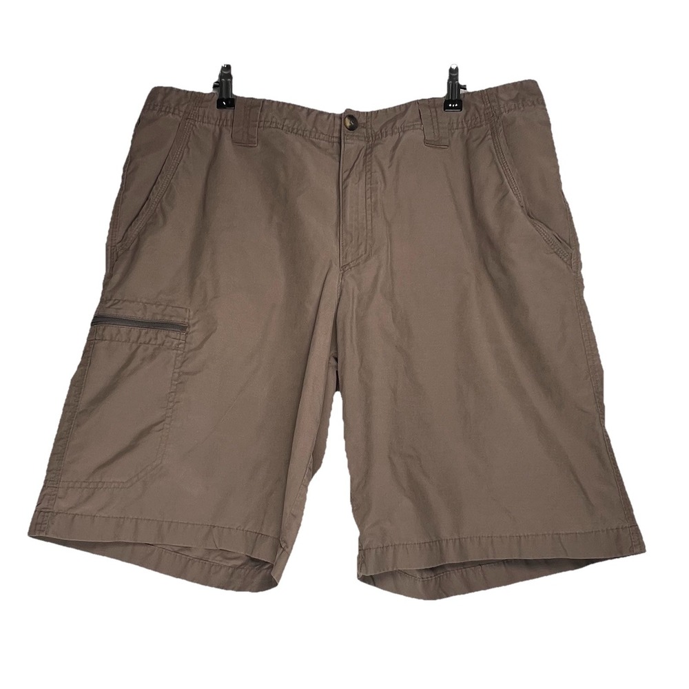 Columbia Mens Brown Cargo Hiking Shorts Size 38 Cotton Nylon Utility Outdoor